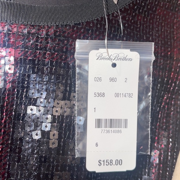 Brooks Brothers Red Fleece Collection Sequin Plaid Dress Sz.6 NWT - Picture 4 of 4